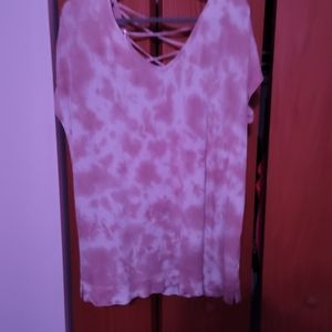 Pink and white tie dye t